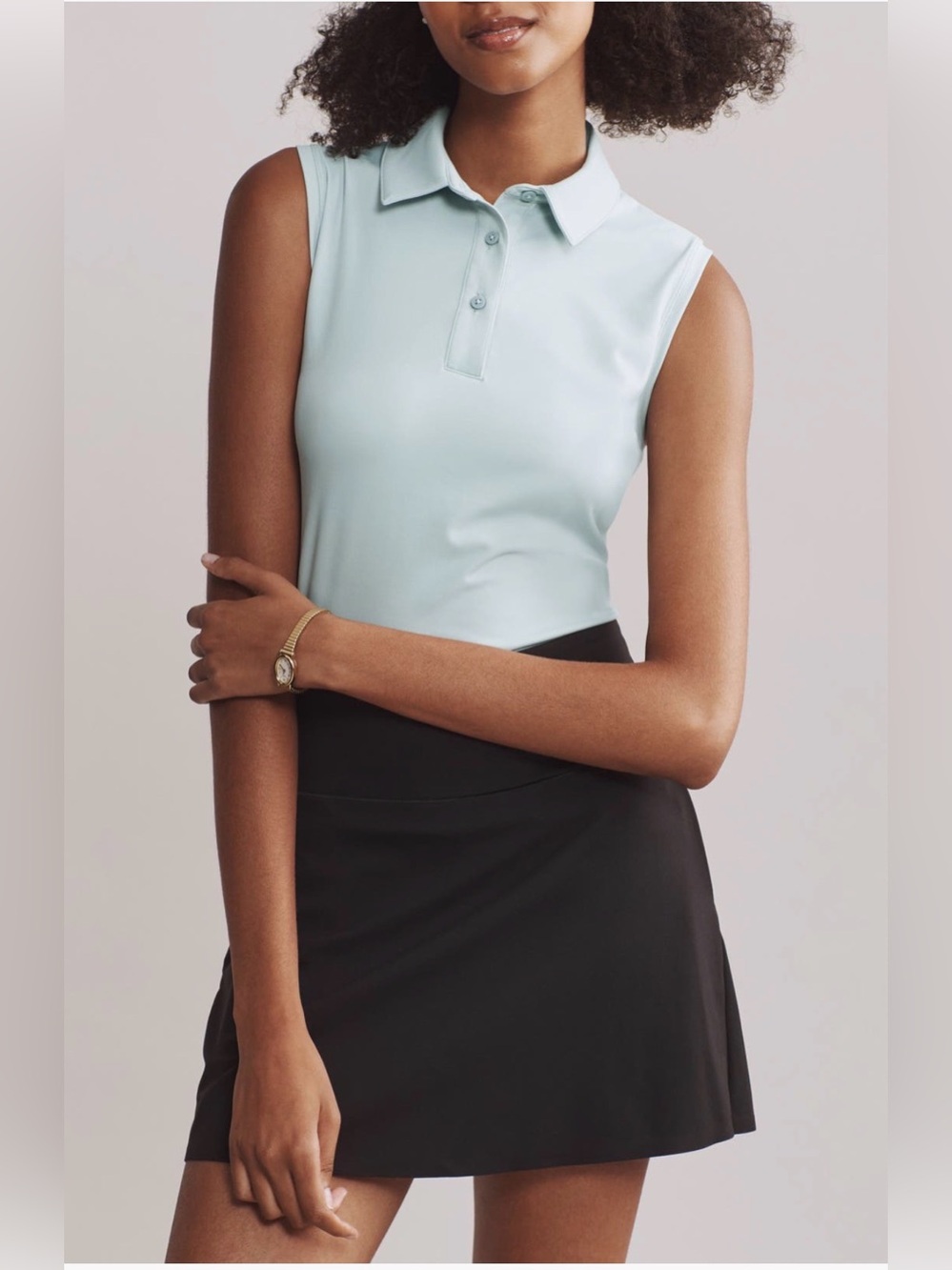 RHONE Light Blue Sleeveless Polo Tank